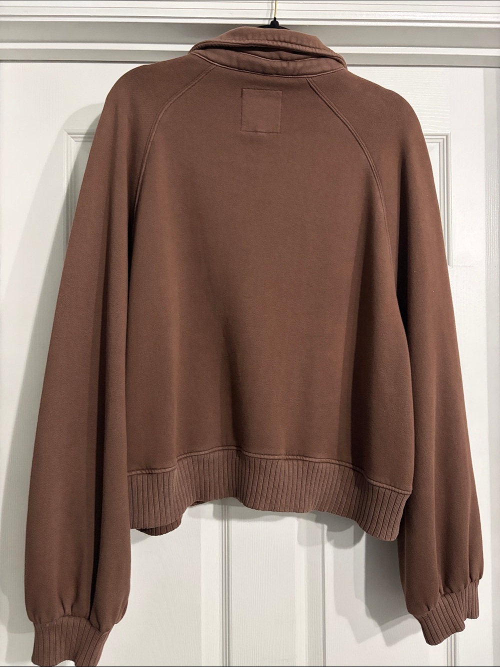 Aerie Half Snap Pullover Sweatshirt, Brown Size Lg - Picture 3 of 9